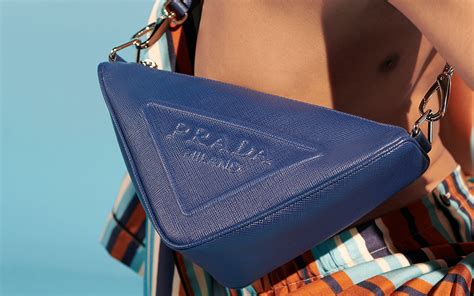 prada blue triangle bag|Prada triangle crossbody bag.